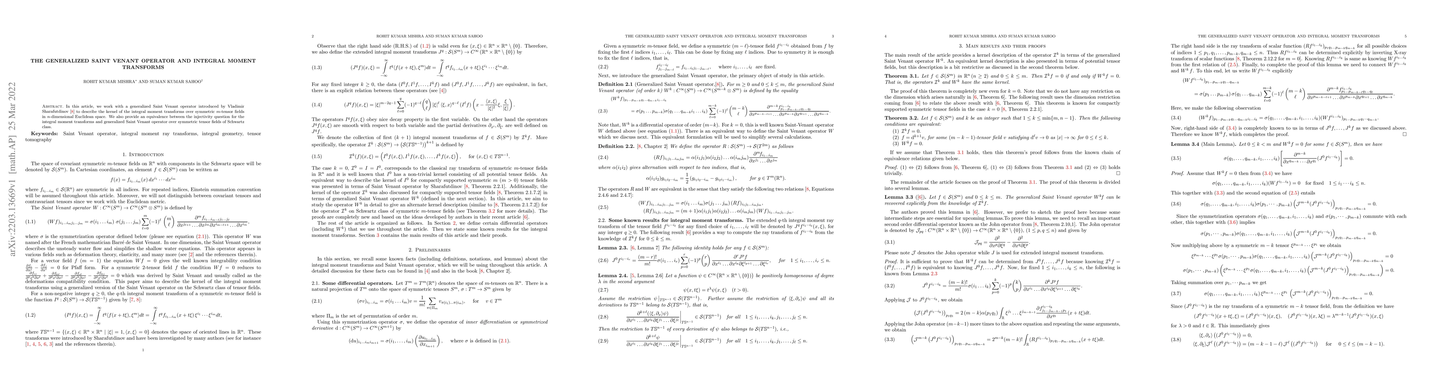 Thumbnail for The generalized Saint Venant operator and integral moment transforms