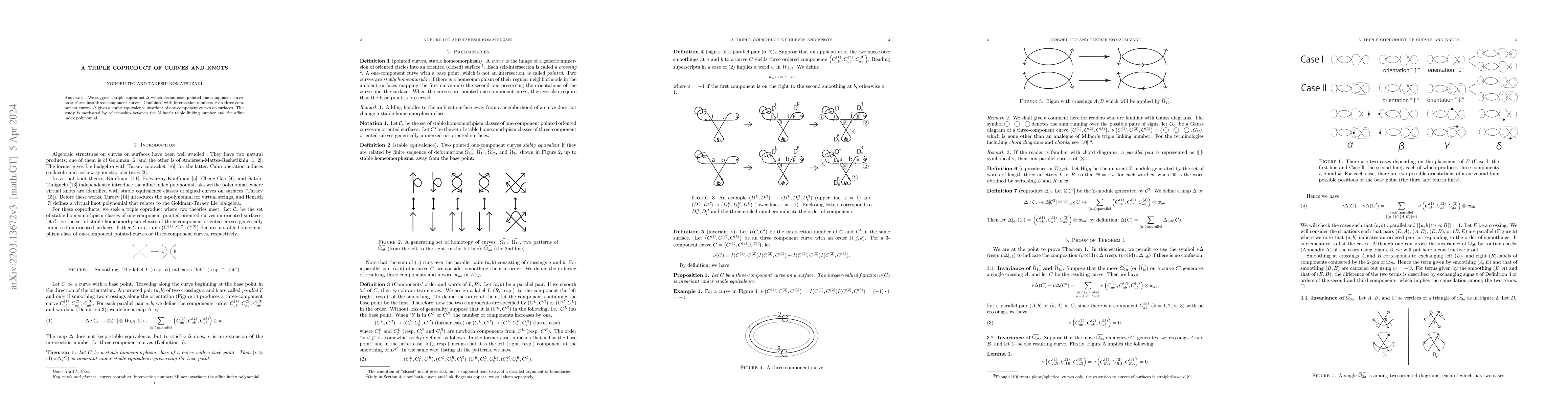 Thumbnail for A triple coproduct of curves and knots