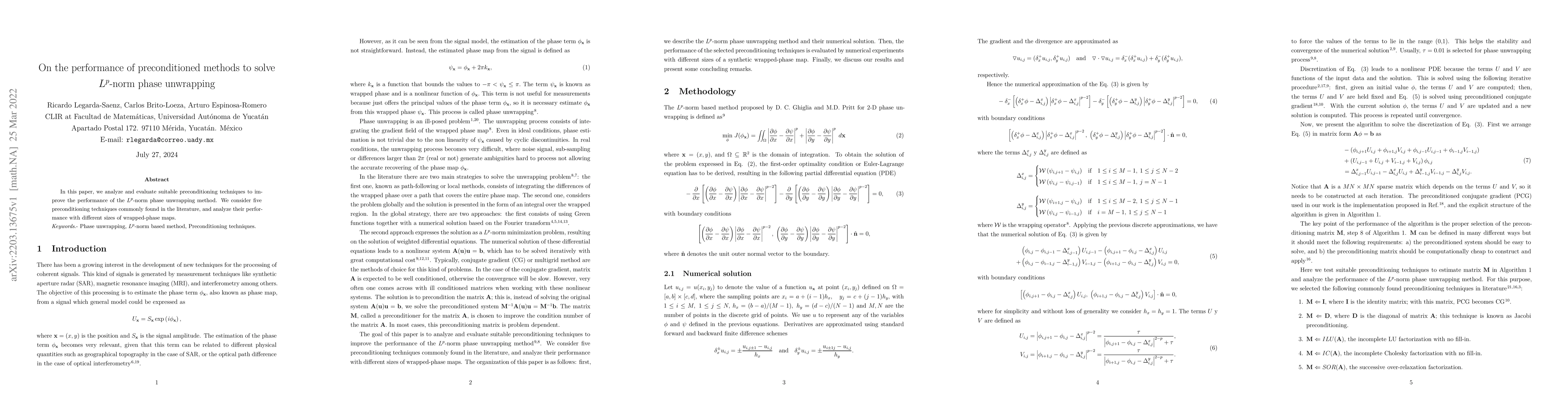 Thumbnail for On the performance of preconditioned methods to solve \(L^p\)-norm phase
  unwrapping