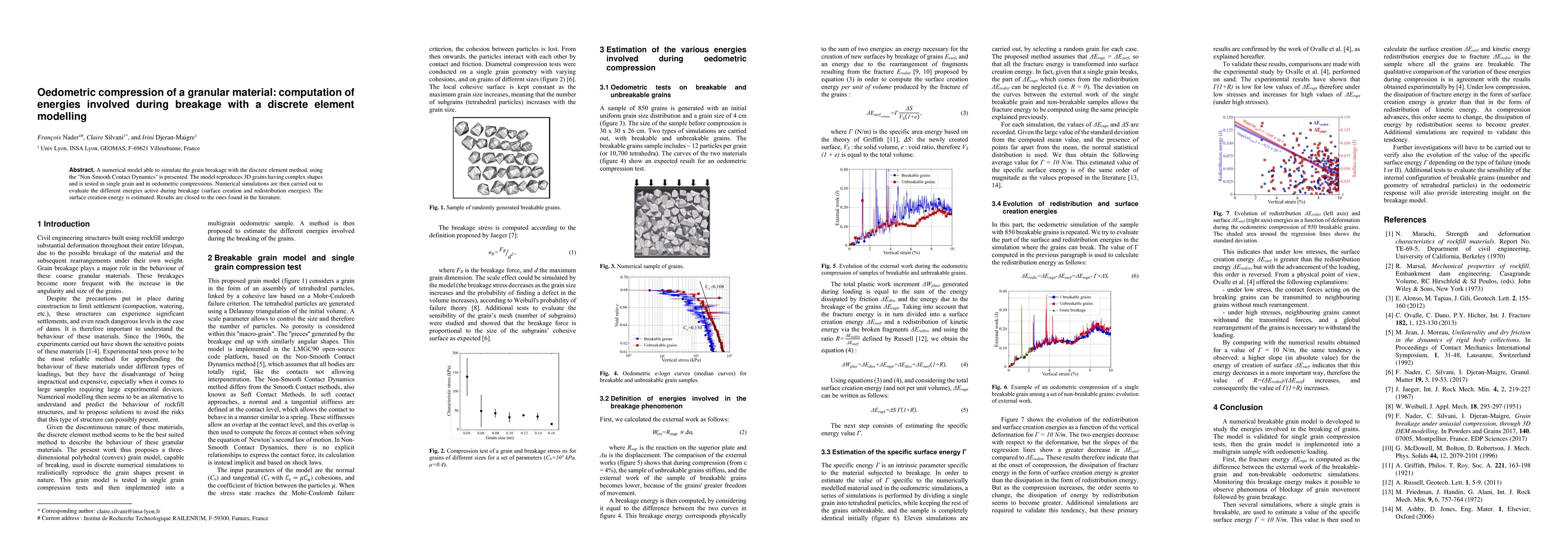 Thumbnail for Oedometric compression of a granular material: computation of energies
  involved during breakage with a discrete element modelling