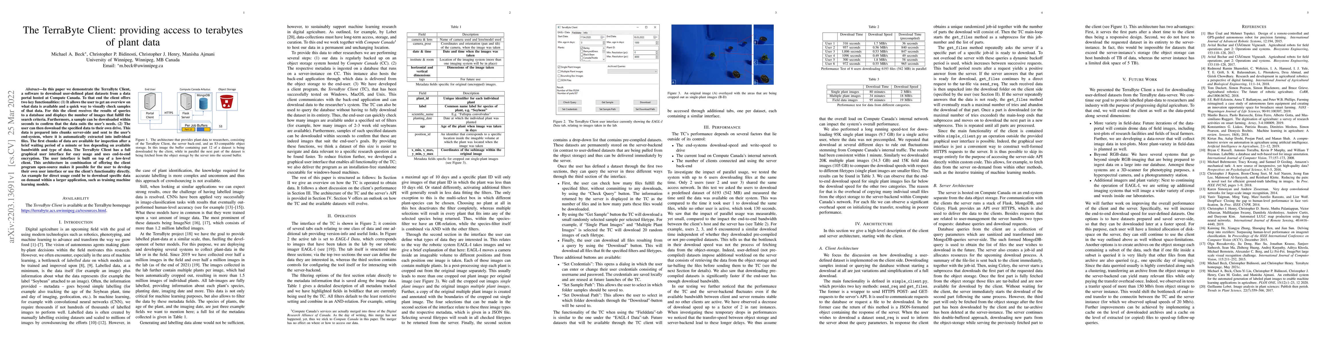 Thumbnail for The TerraByte Client: providing access to terabytes of plant data