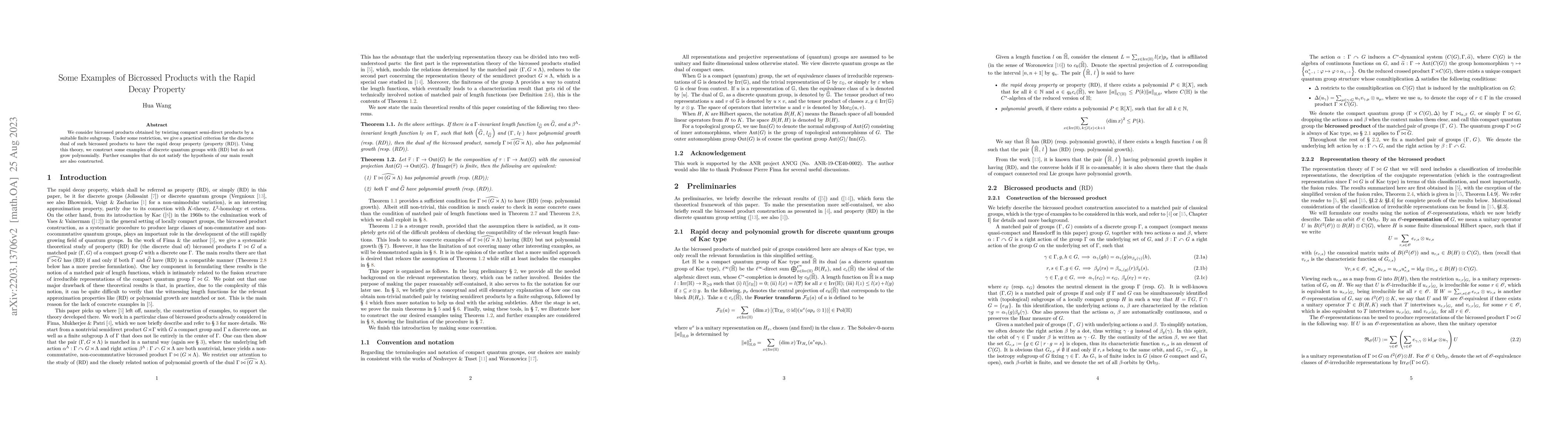 Thumbnail for Some Examples of Bicrossed Products with the Rapid Decay Property