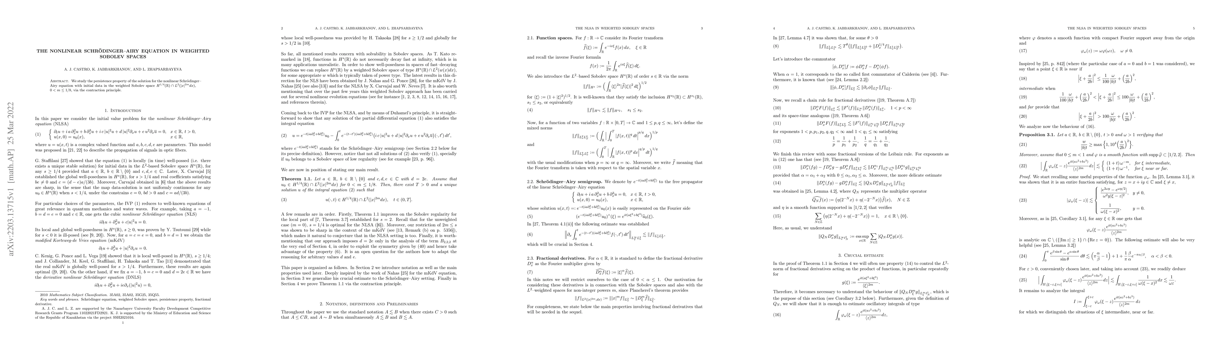 Thumbnail for The Nonlinear Schr\"odinger-Airy equation in weighted Sobolev spaces