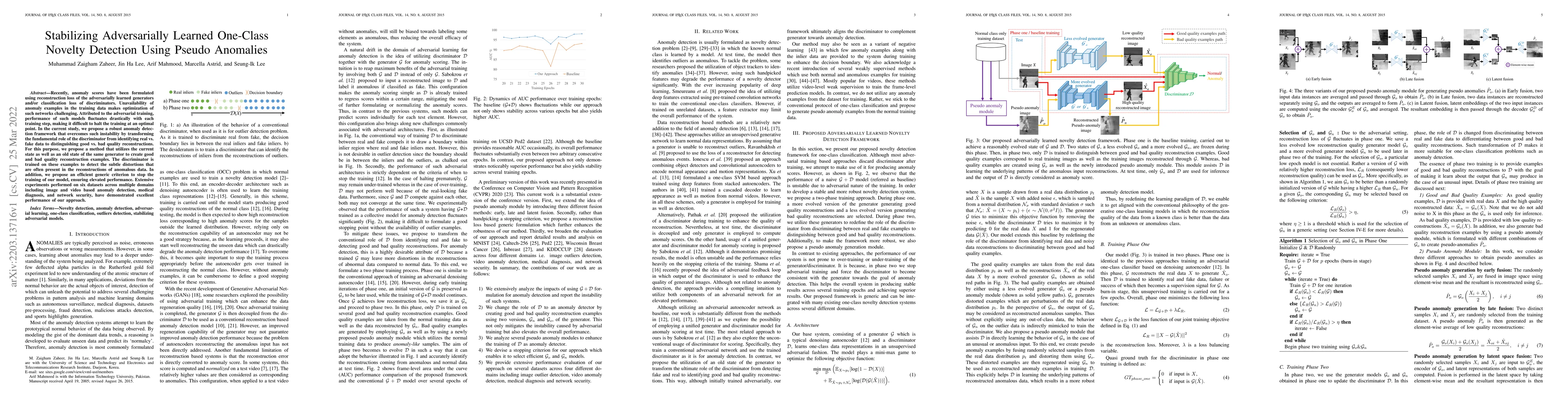 Thumbnail for Stabilizing Adversarially Learned One-Class Novelty Detection Using
  Pseudo Anomalies