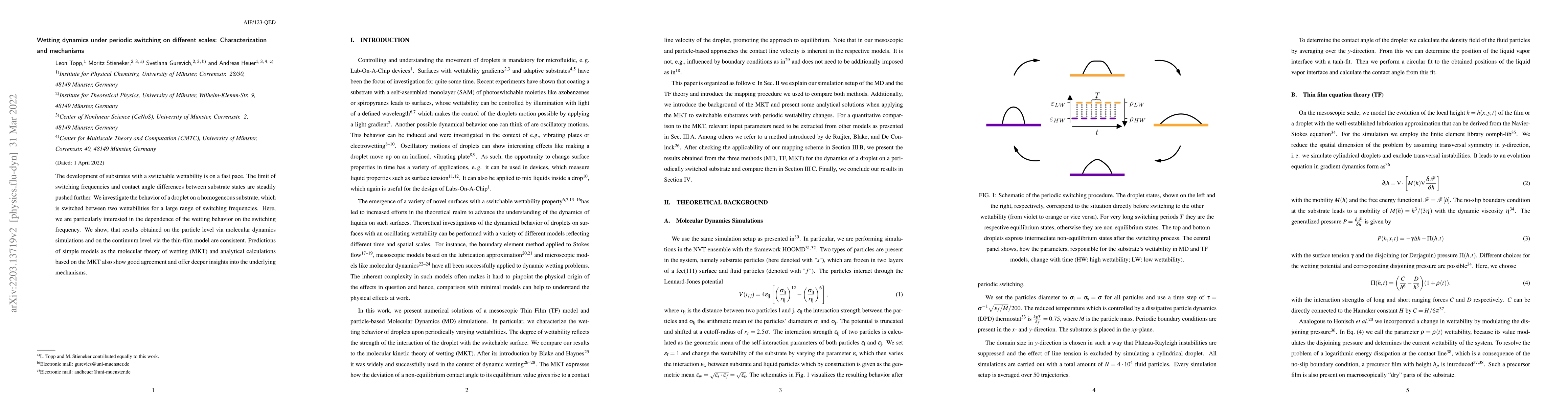 Thumbnail for Wetting dynamics under periodic switching on different scales:
  Characterization and mechanisms