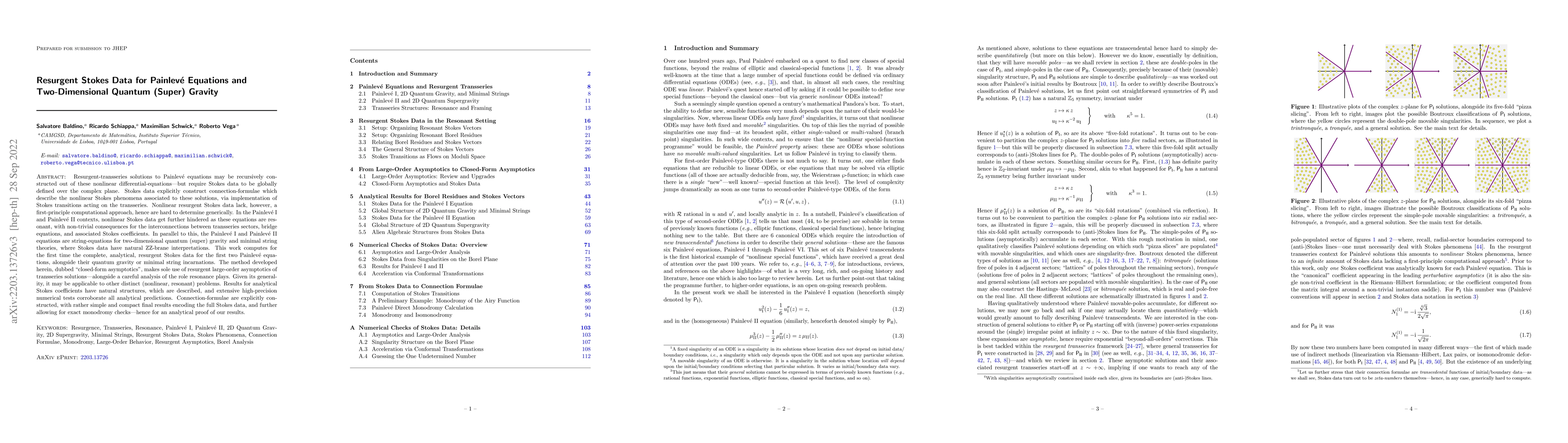Thumbnail for Resurgent Stokes Data for Painleve Equations and Two-Dimensional Quantum
  (Super) Gravity