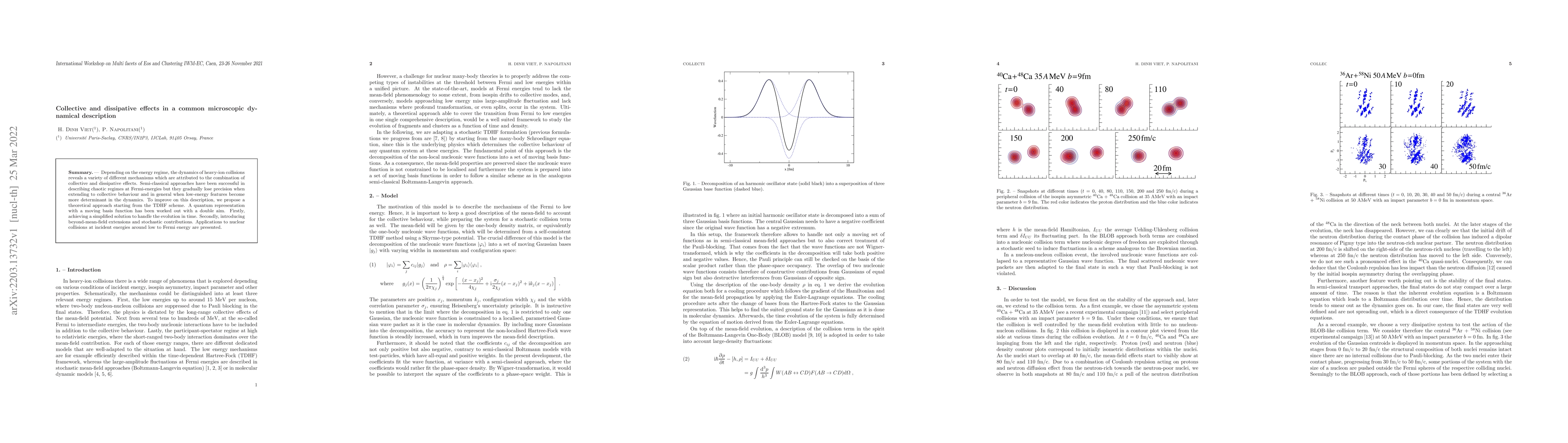 Thumbnail for Collective and dissipative effects in a common microscopic dynamical
  description