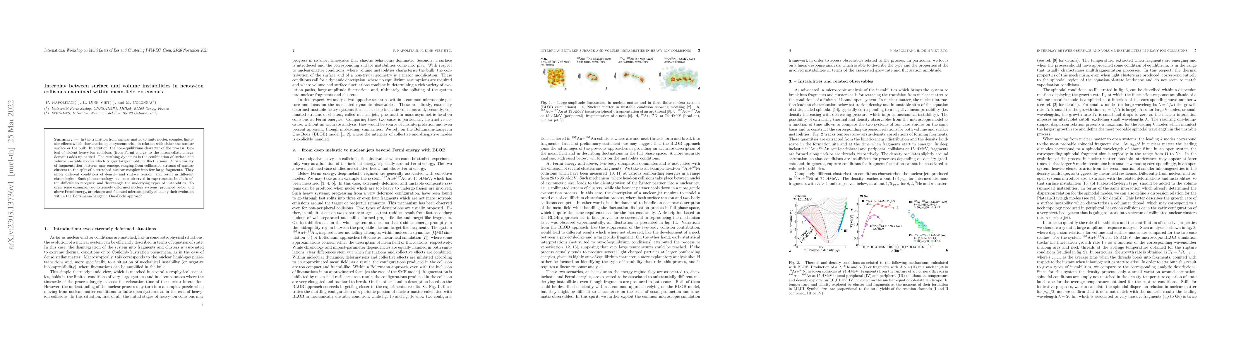 Thumbnail for Interplay between surface and volume instabilities in heavy-ion
  collisions examined within mean-field extensions
