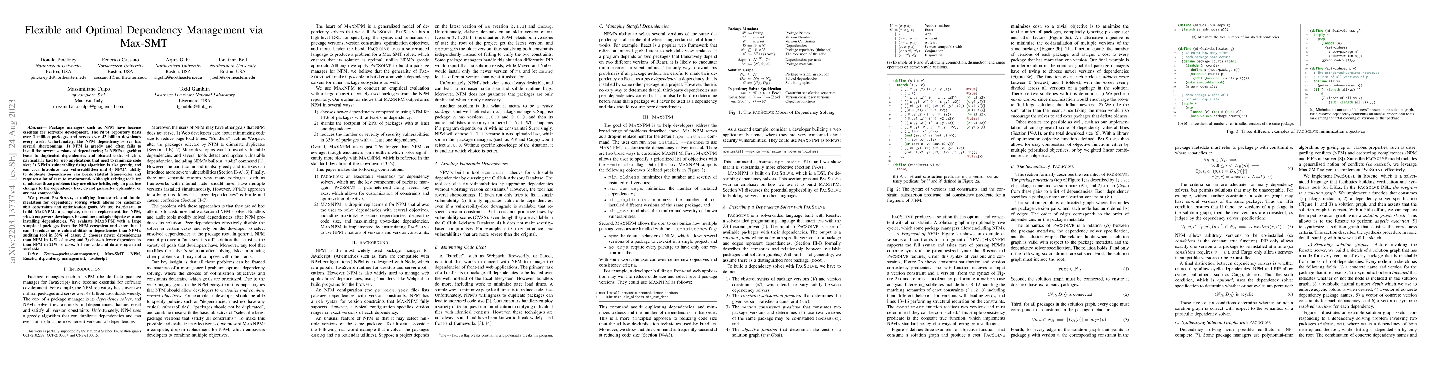Thumbnail for Flexible and Optimal Dependency Management via Max-SMT