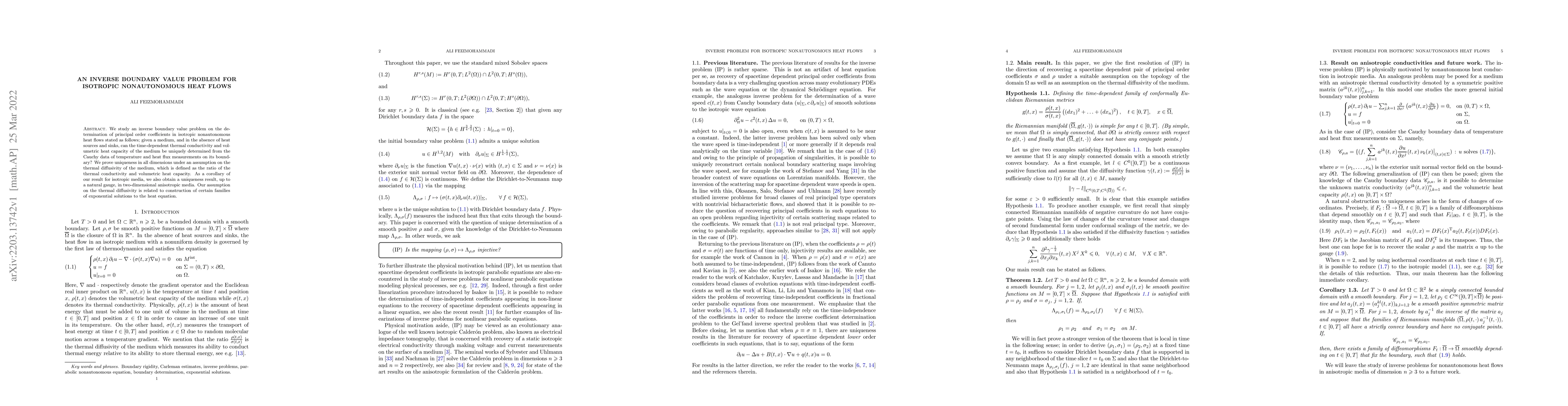 Thumbnail for An inverse boundary value problem for isotropic nonautonomous heat flows