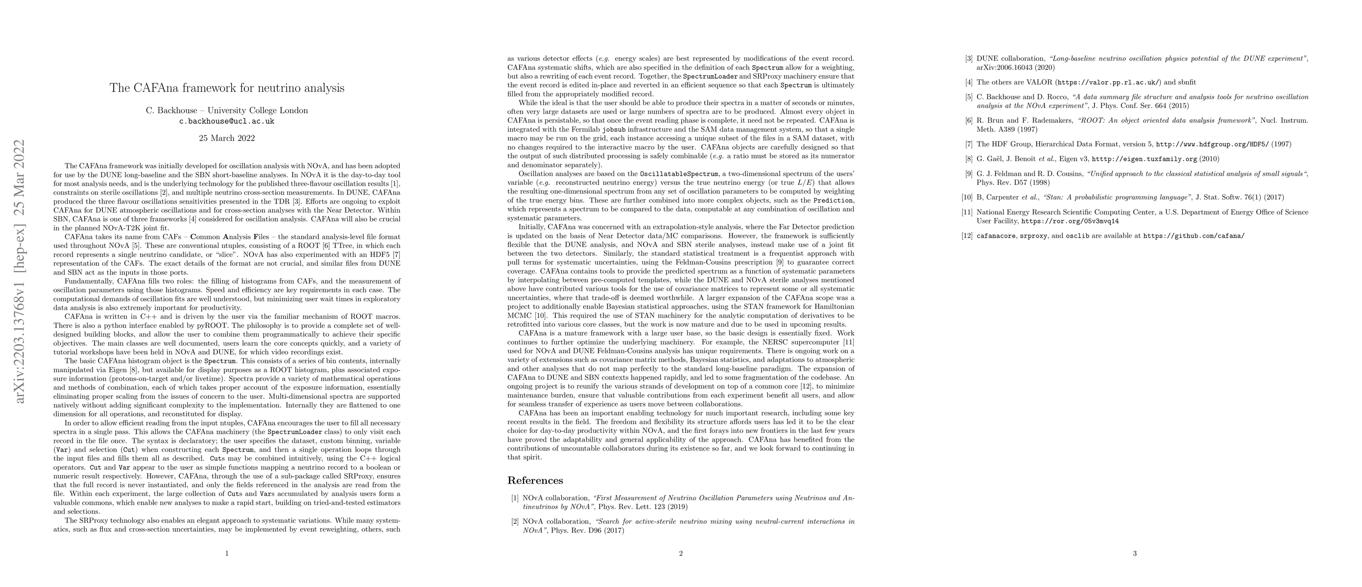 Thumbnail for The CAFAna framework for neutrino analysis