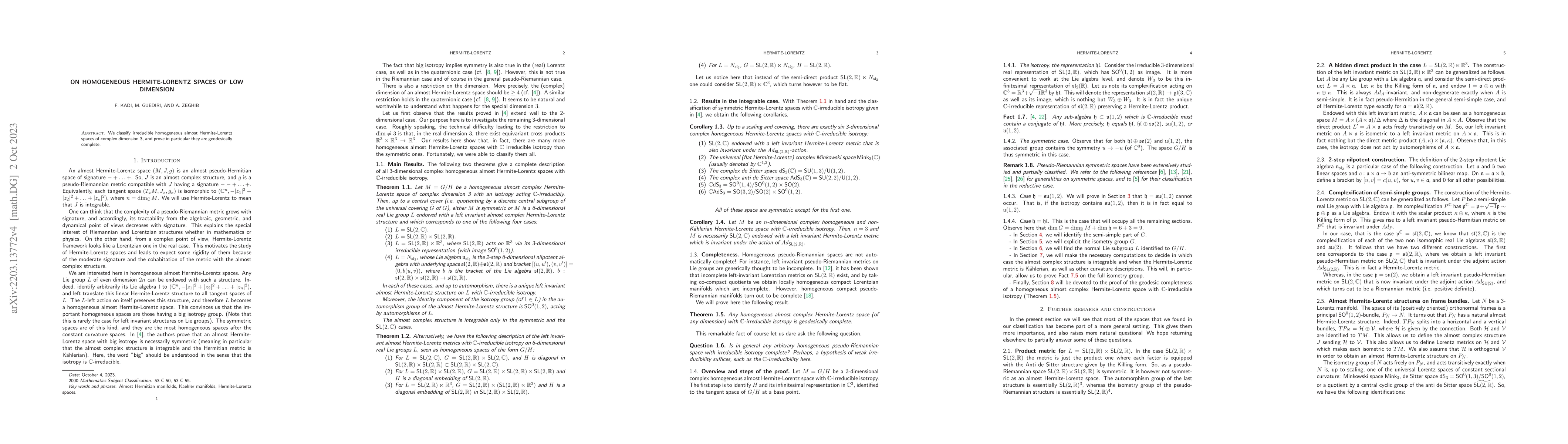 Thumbnail for On homogeneous Hermite-Lorentz spaces of low dimension