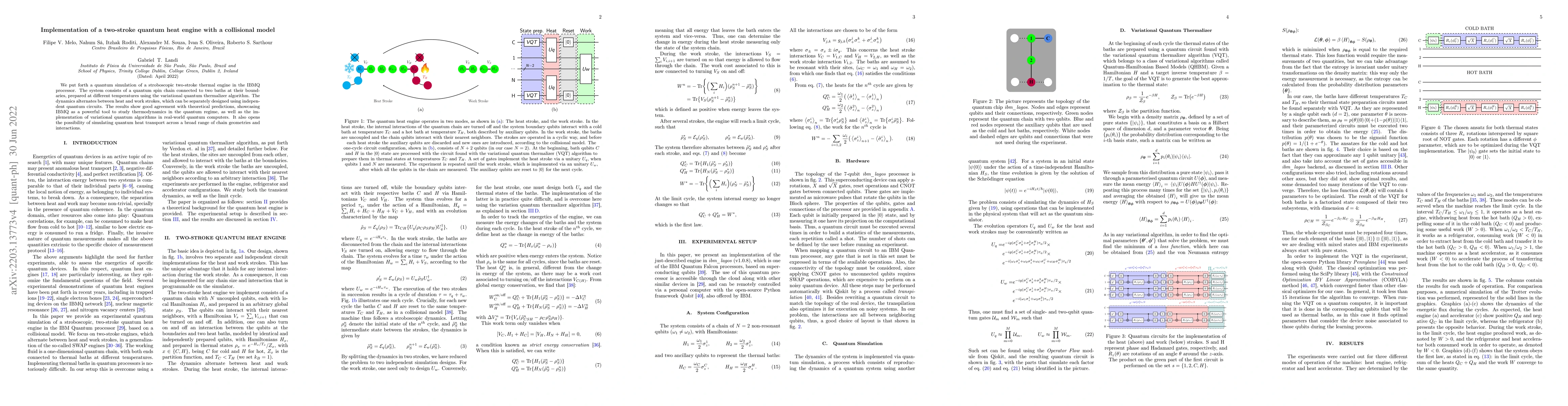 Thumbnail for Implementation of a two-stroke quantum heat engine with a collisional
  model