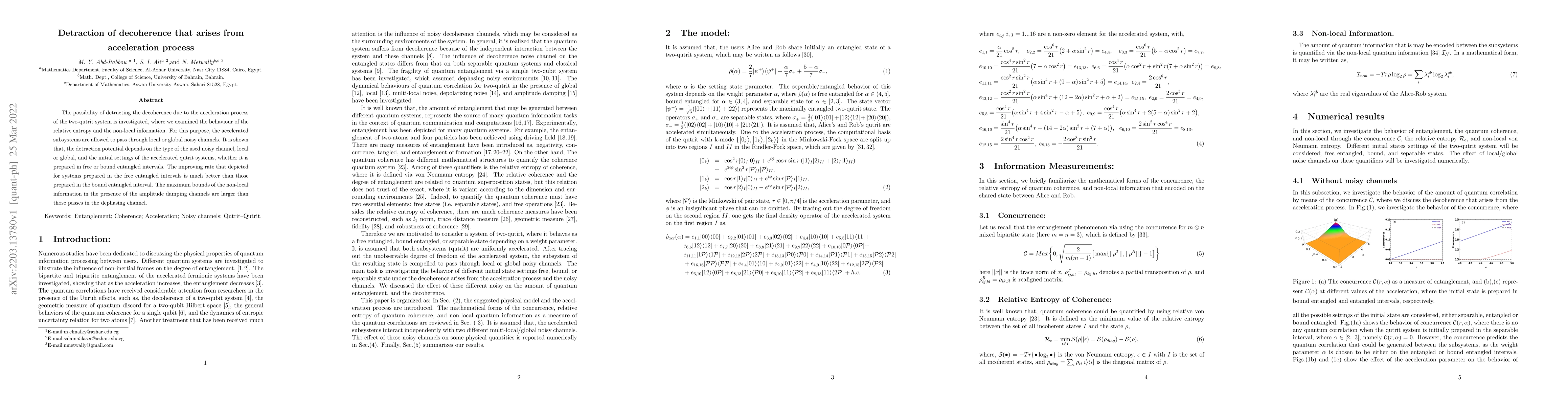 Thumbnail for Detraction of decoherence that arises from acceleration process