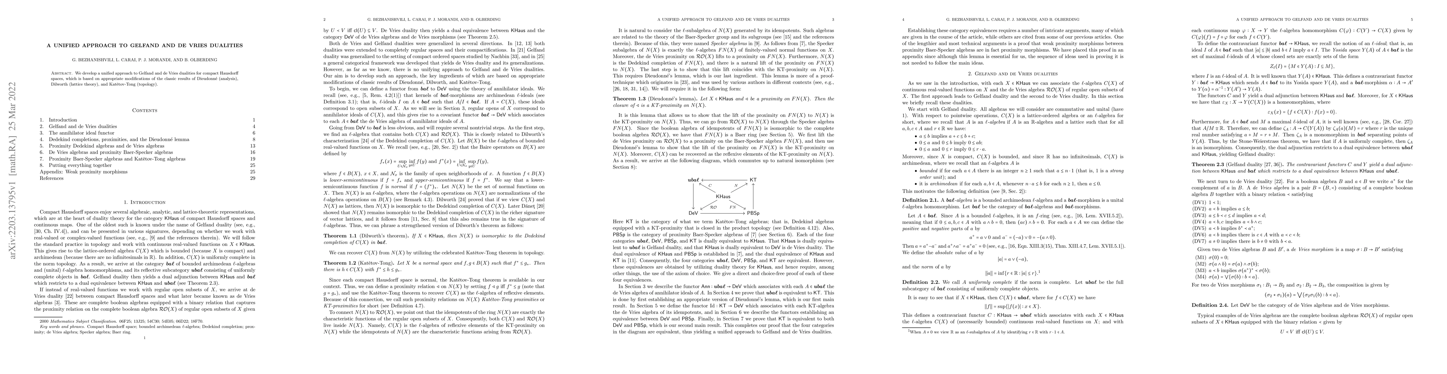 Thumbnail for A Unified Approach to Gelfand and de Vries Dualities