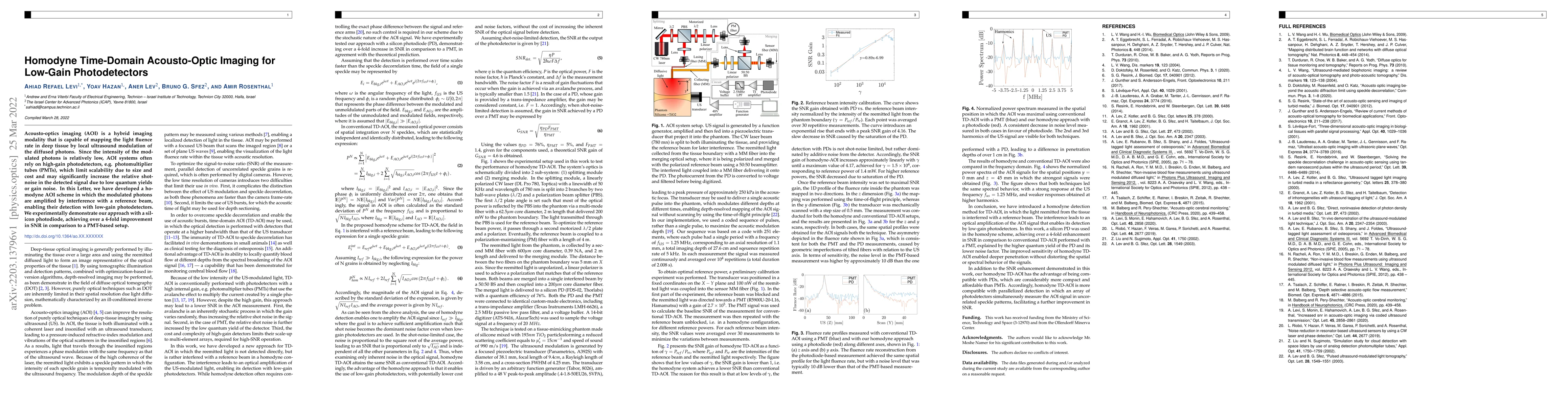 Thumbnail for Homodyne Time-Domain Acousto-Optic Imaging for Low-Gain Photodetectors