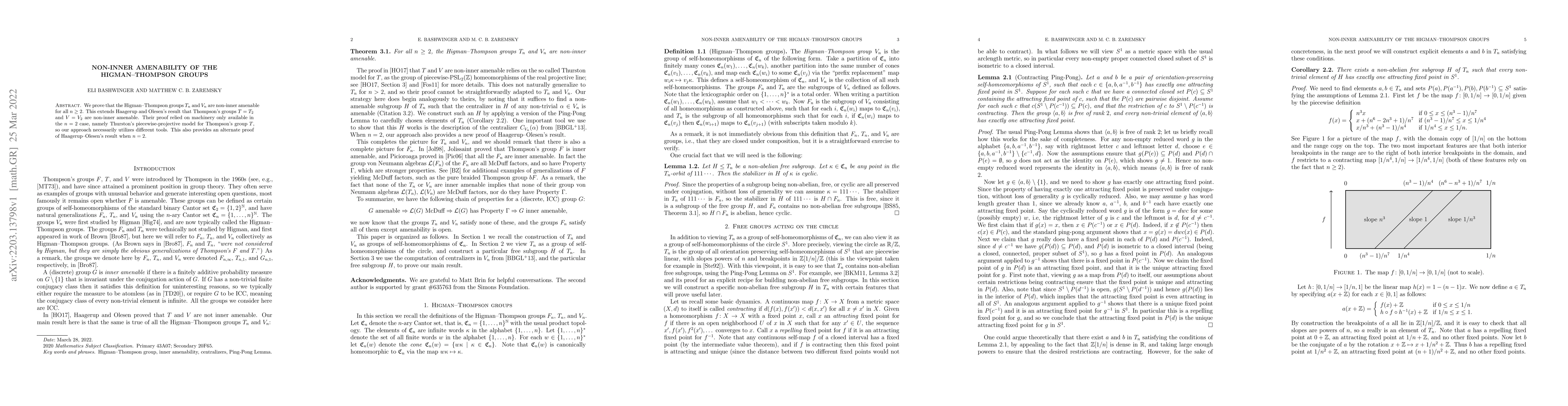 Thumbnail for Non-inner amenability of the Higman-Thompson groups