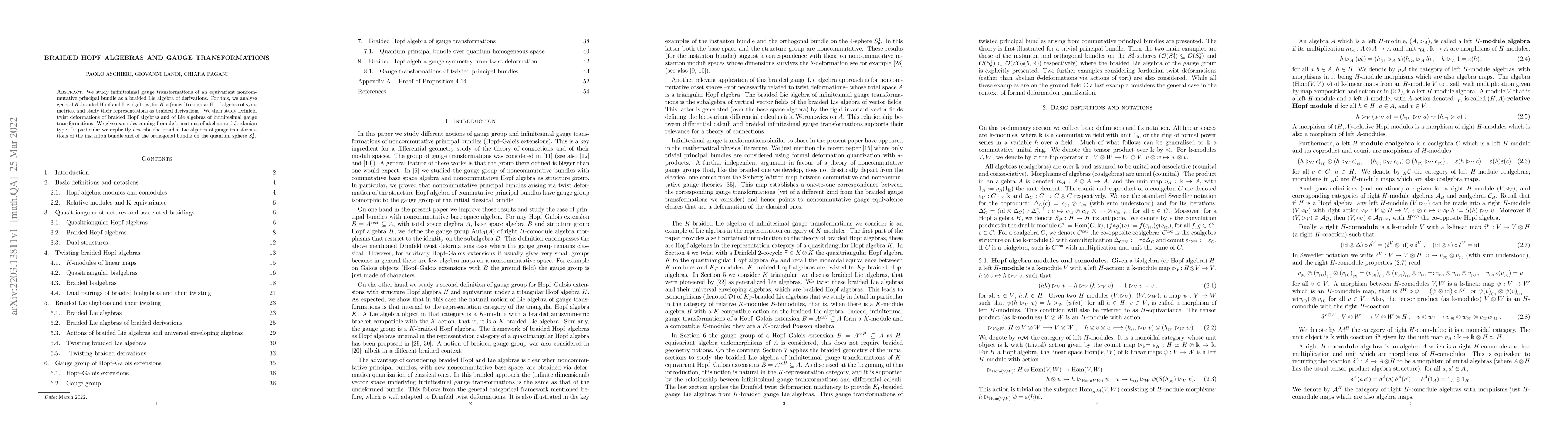 Thumbnail for Braided Hopf algebras and gauge transformations