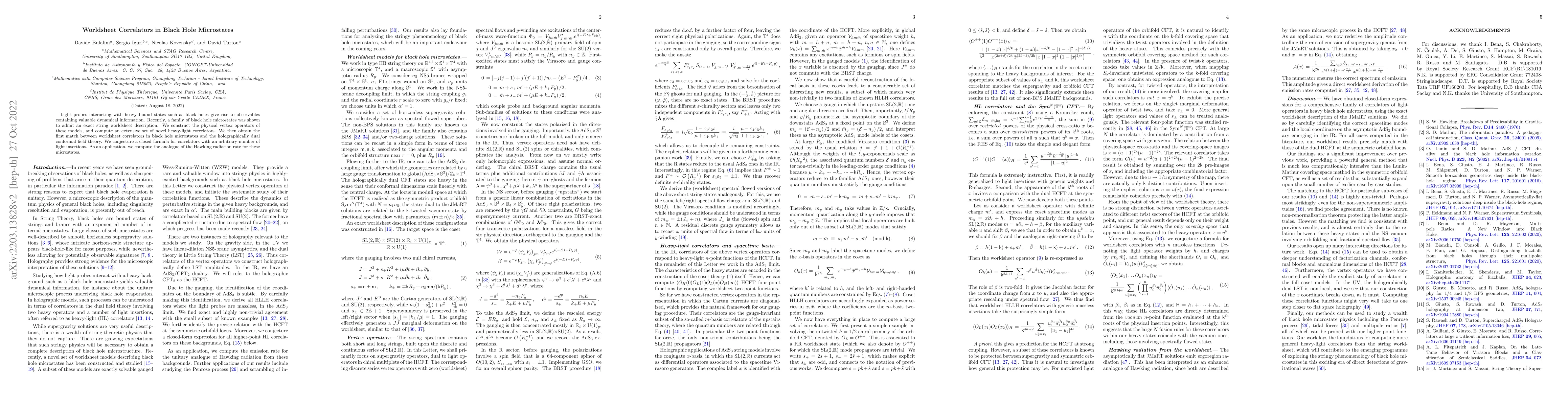 Thumbnail for Worldsheet Correlators in Black Hole Microstates