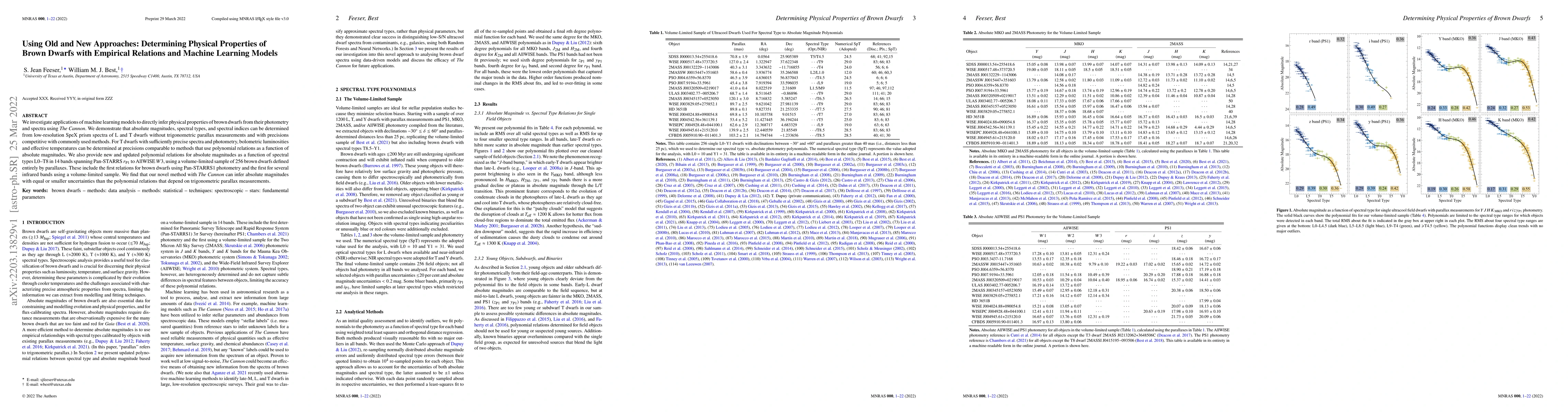 Thumbnail for Using Old and New Approaches: Determining Physical Properties of Brown
  Dwarfs with Empirical Relations and Machine Learning Models