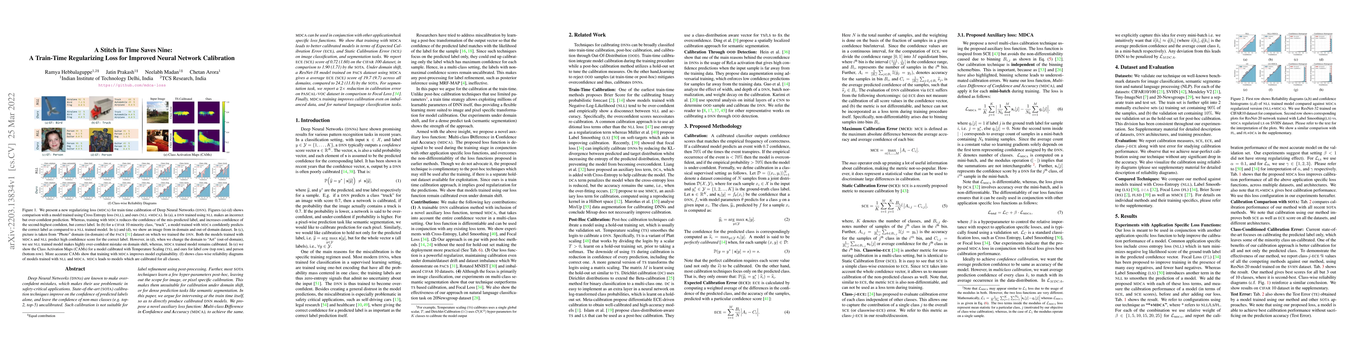 Thumbnail for A Stitch in Time Saves Nine: A Train-Time Regularizing Loss for Improved
  Neural Network Calibration