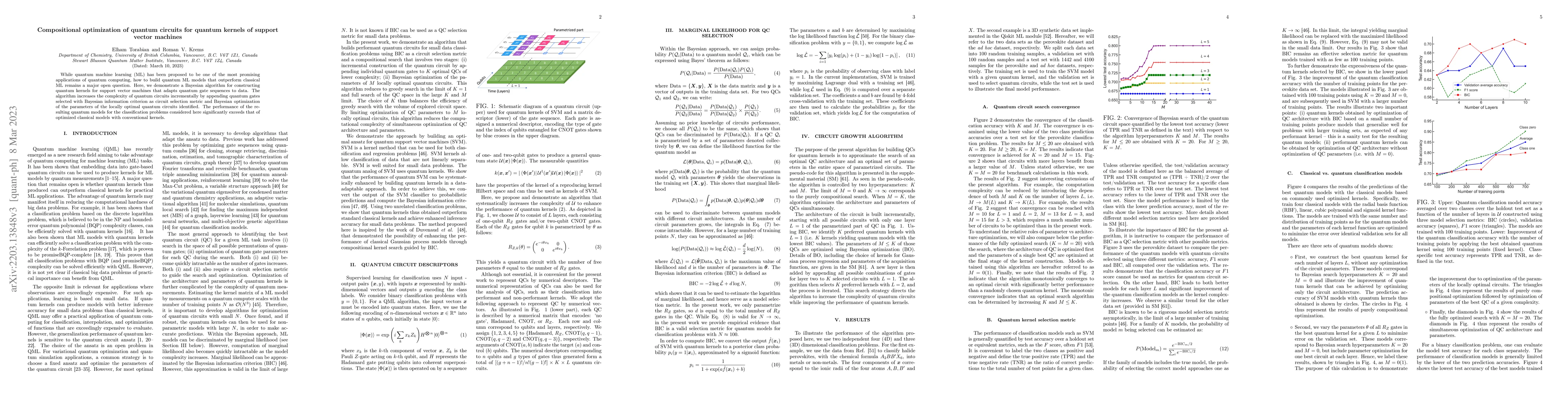 Thumbnail for Compositional optimization of quantum circuits for quantum kernels of
  support vector machines