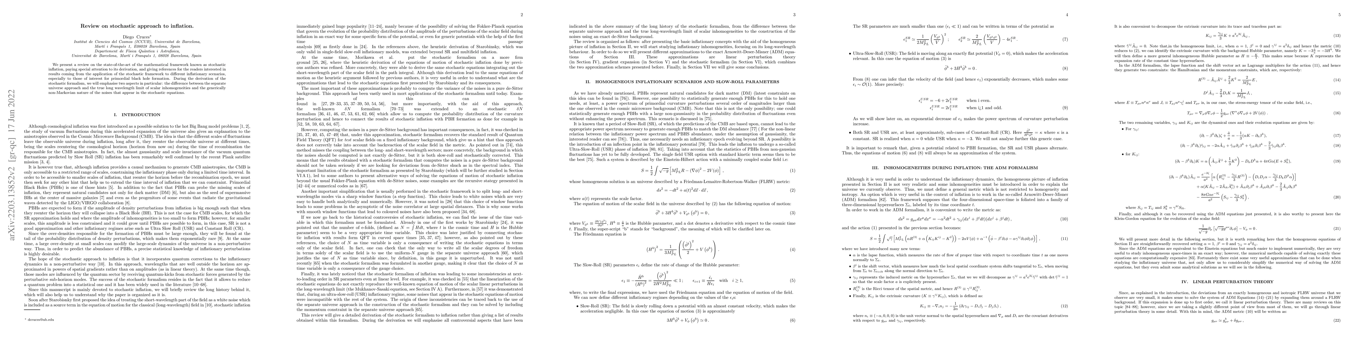 Thumbnail for Review on stochastic approach to inflation