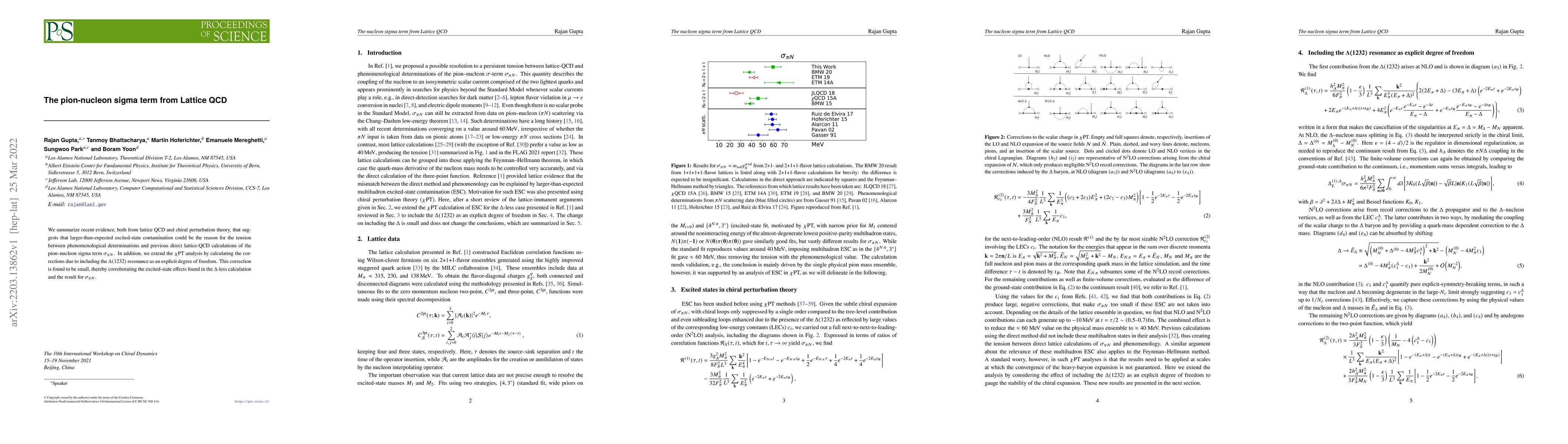 Thumbnail for The pion-nucleon sigma term from Lattice QCD