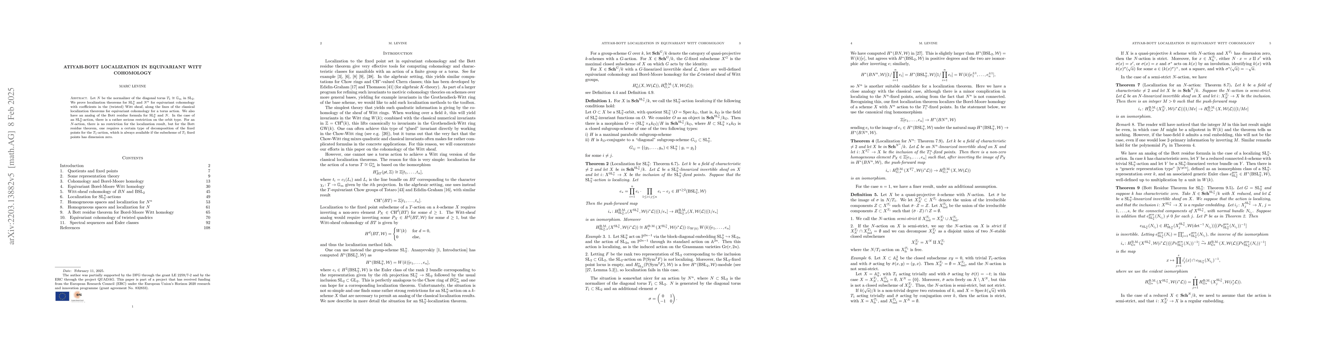 Thumbnail for Atiyah-Bott localization in equivariant Witt cohomology