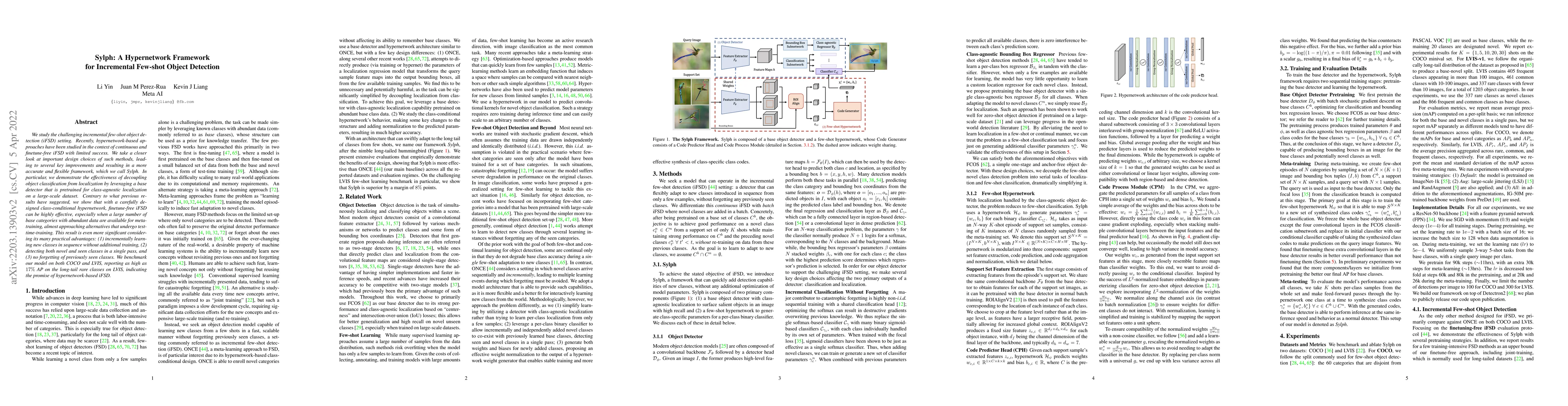 Thumbnail for Sylph: A Hypernetwork Framework for Incremental Few-shot Object
  Detection