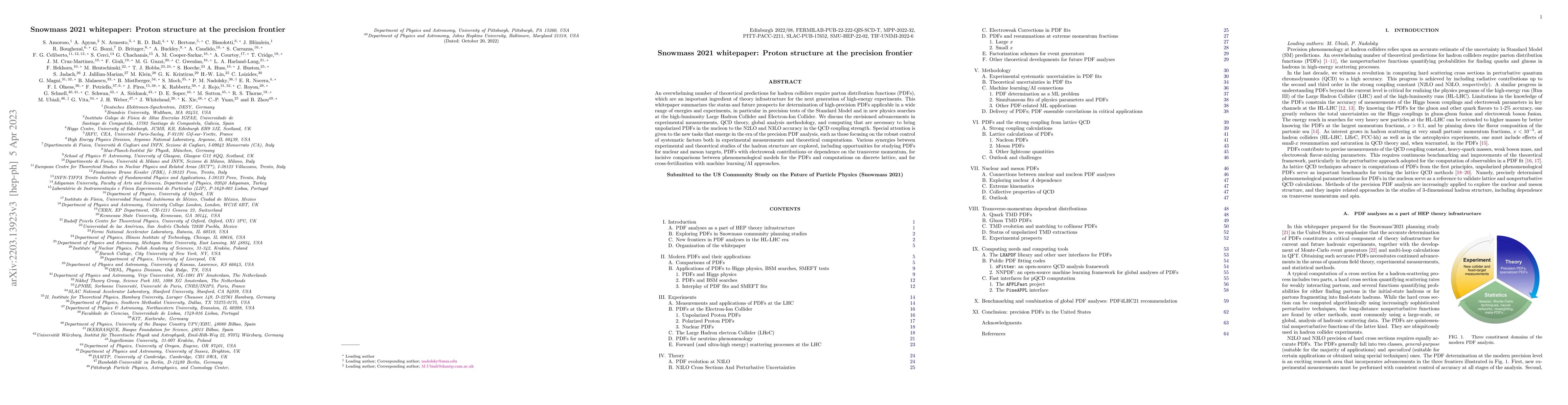 Thumbnail for Snowmass 2021 whitepaper: Proton structure at the precision frontier
