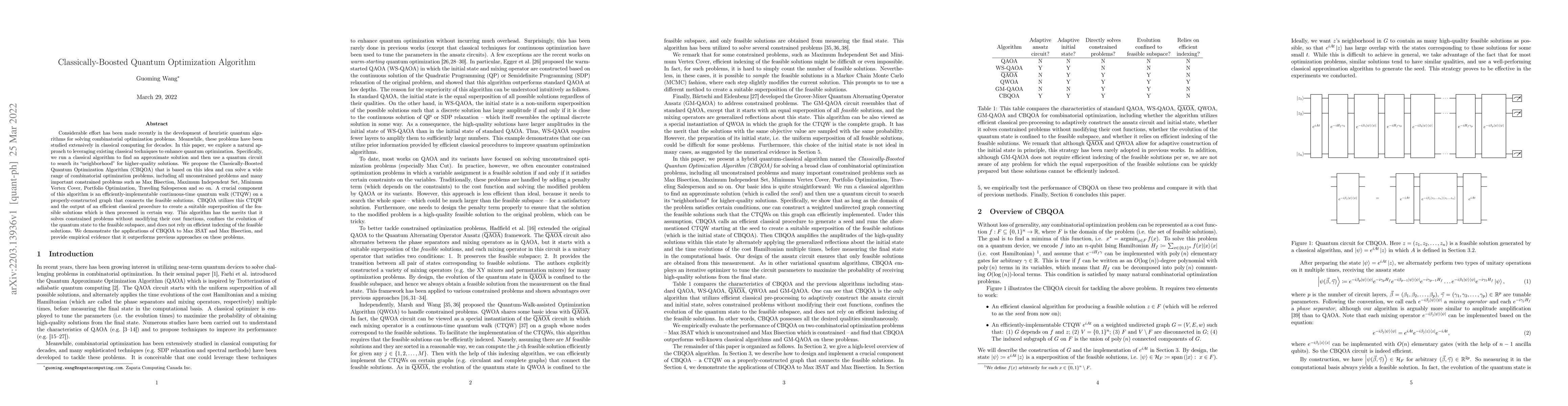 Thumbnail for Classically-Boosted Quantum Optimization Algorithm