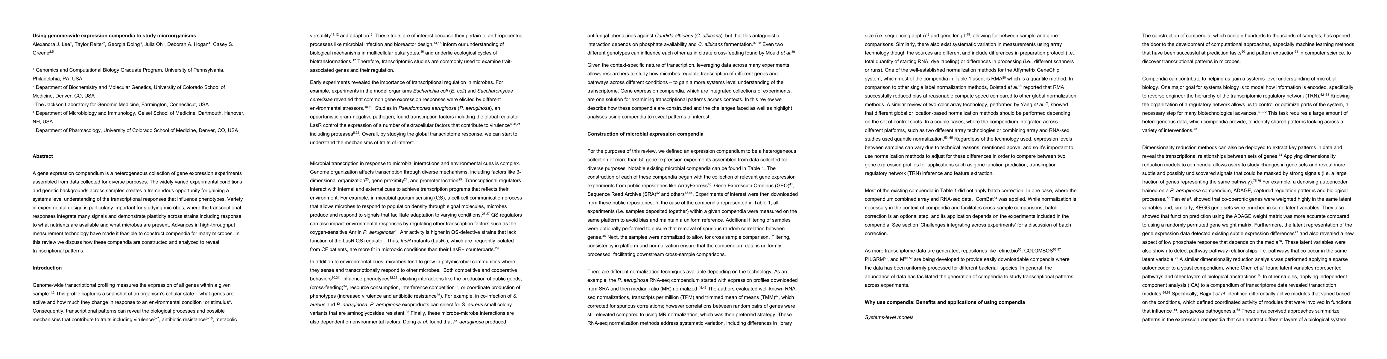 Thumbnail for Using genome-wide expression compendia to study microorganisms