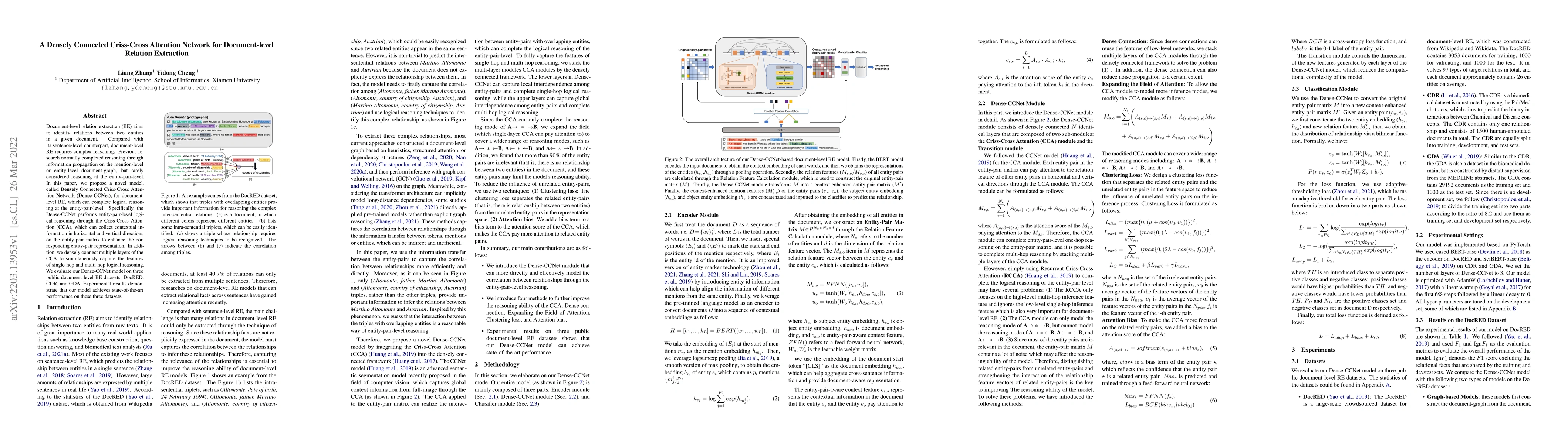 Thumbnail for A Densely Connected Criss-Cross Attention Network for Document-level
  Relation Extraction