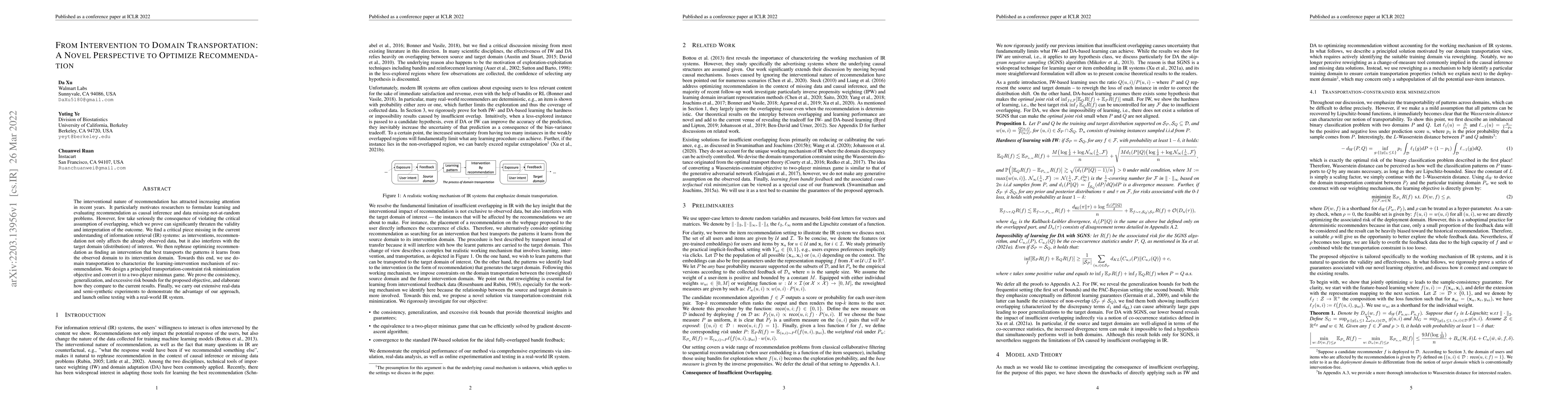 Thumbnail for From Intervention to Domain Transportation: A Novel Perspective to
  Optimize Recommendation