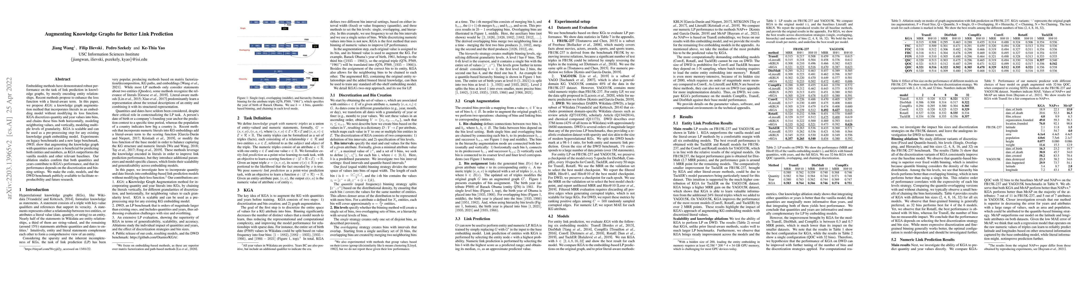 Thumbnail for Augmenting Knowledge Graphs for Better Link Prediction
