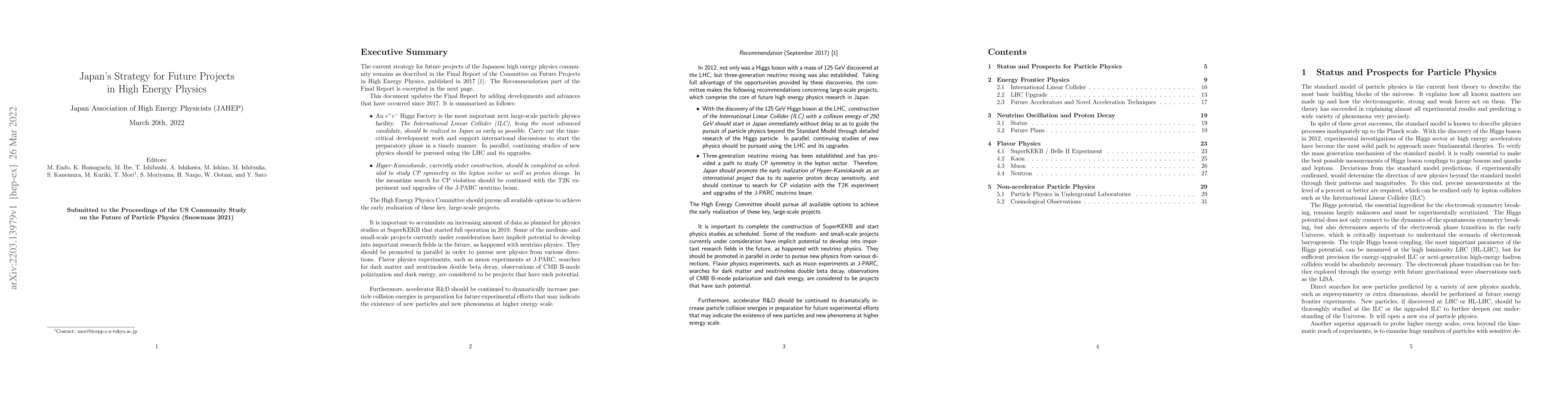 Thumbnail for Japan's Strategy for Future Projects in High Energy Physics