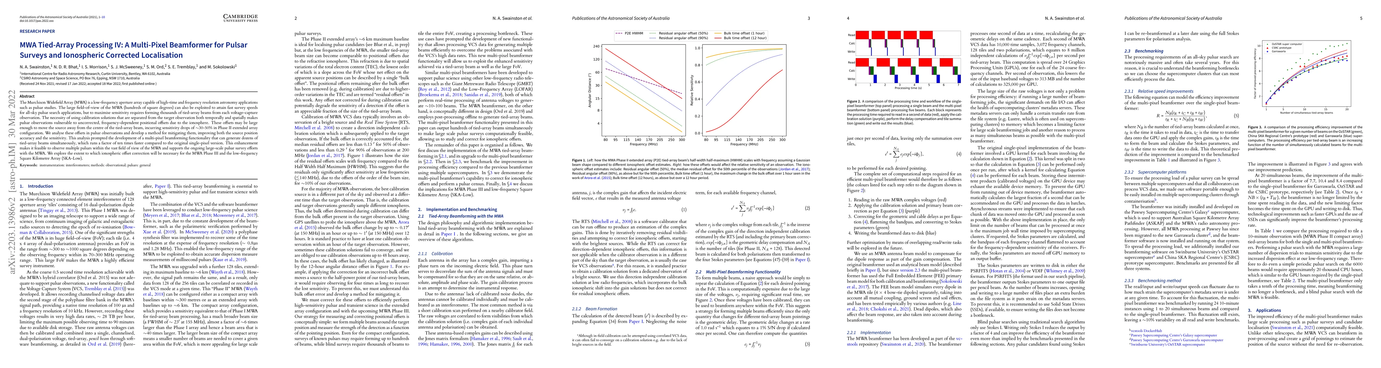 Thumbnail for MWA Tied-Array Processing IV: A Multi-Pixel Beamformer for Pulsar
  Surveys and Ionospheric Corrected Localisation