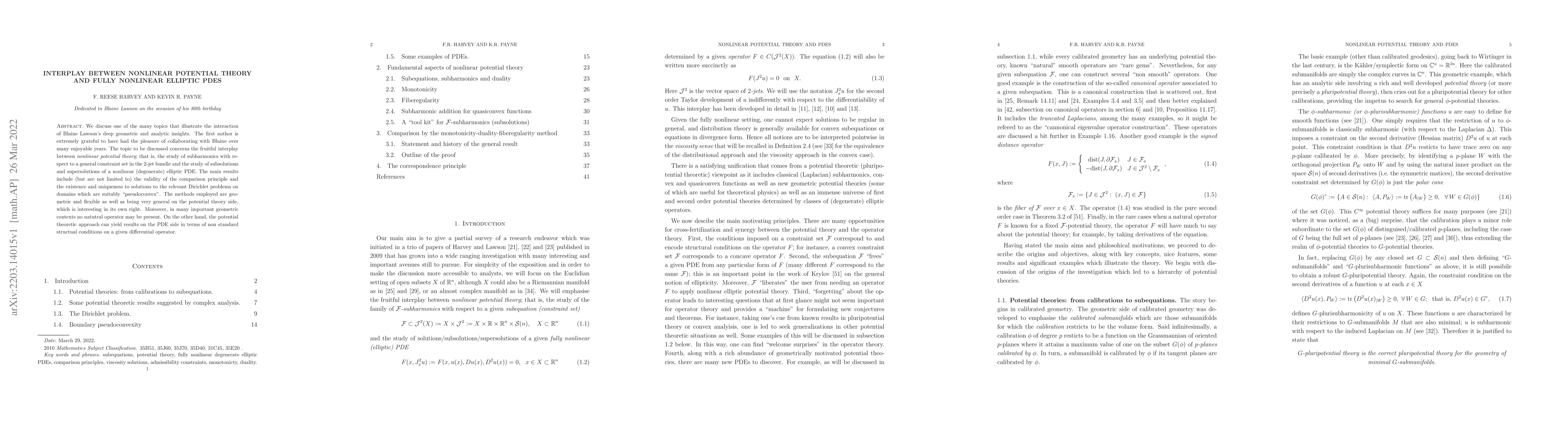 Thumbnail for Interplay between nonlinear potential theory and fully nonlinear
  elliptic PDEs