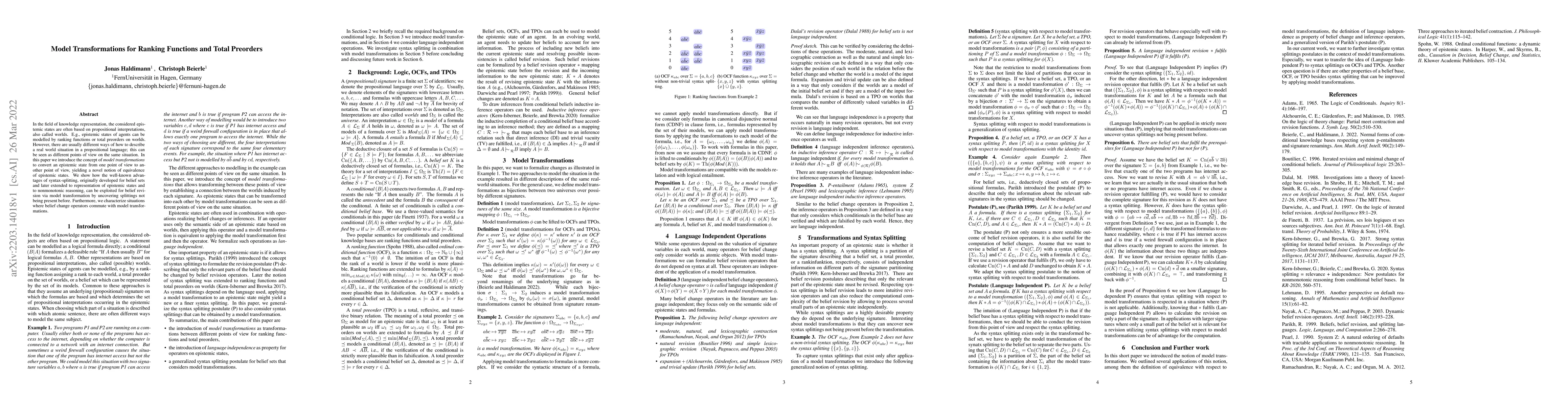 Thumbnail for Model Transformations for Ranking Functions and Total Preorders