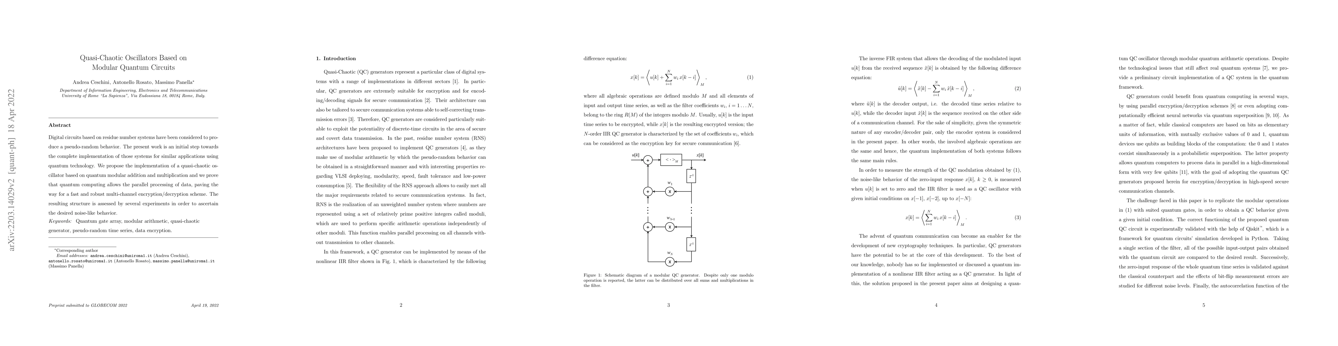 Thumbnail for Quasi-Chaotic Oscillators Based on Modular Quantum Circuits