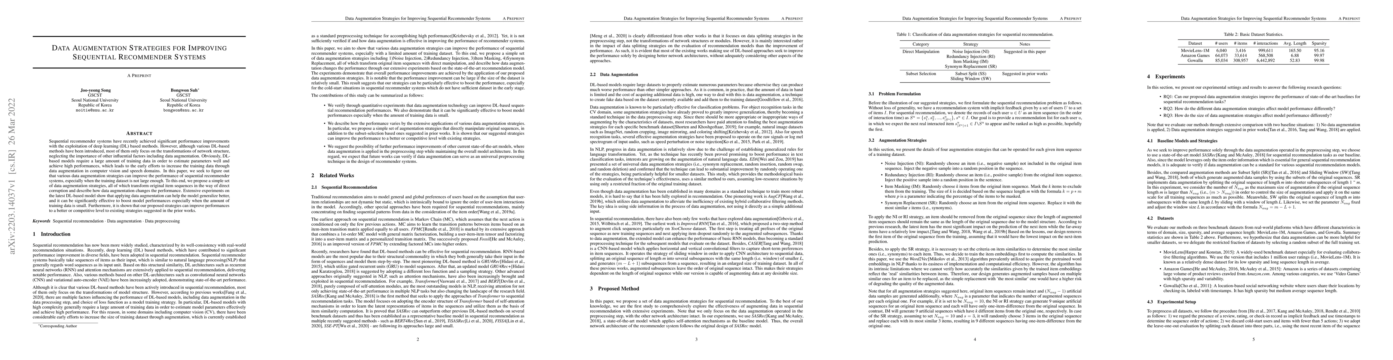 Thumbnail for Data Augmentation Strategies for Improving Sequential Recommender
  Systems