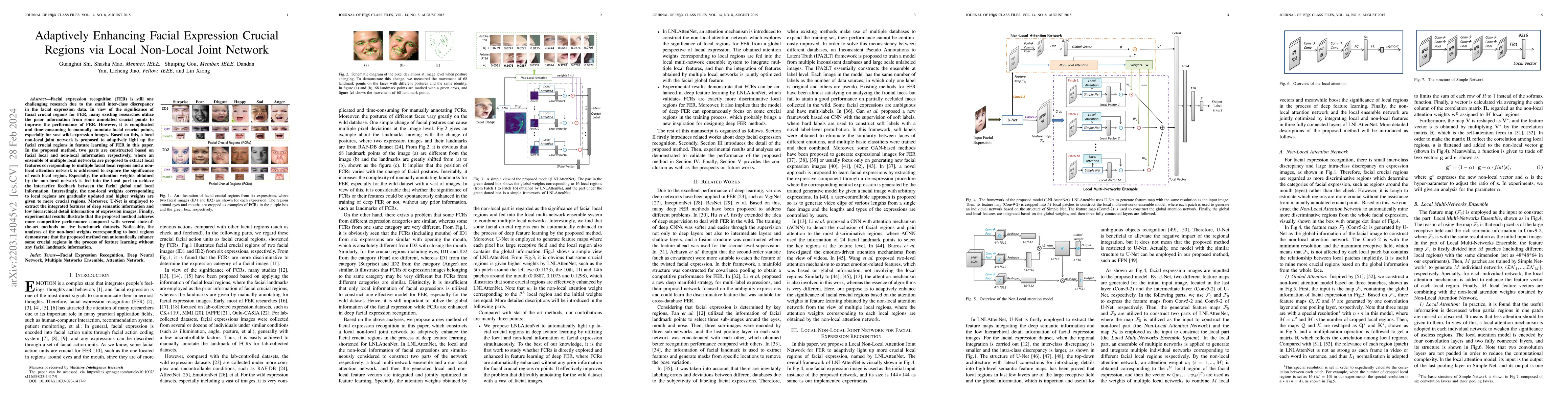 Thumbnail for Adaptively Enhancing Facial Expression Crucial Regions via Local
  Non-Local Joint Network