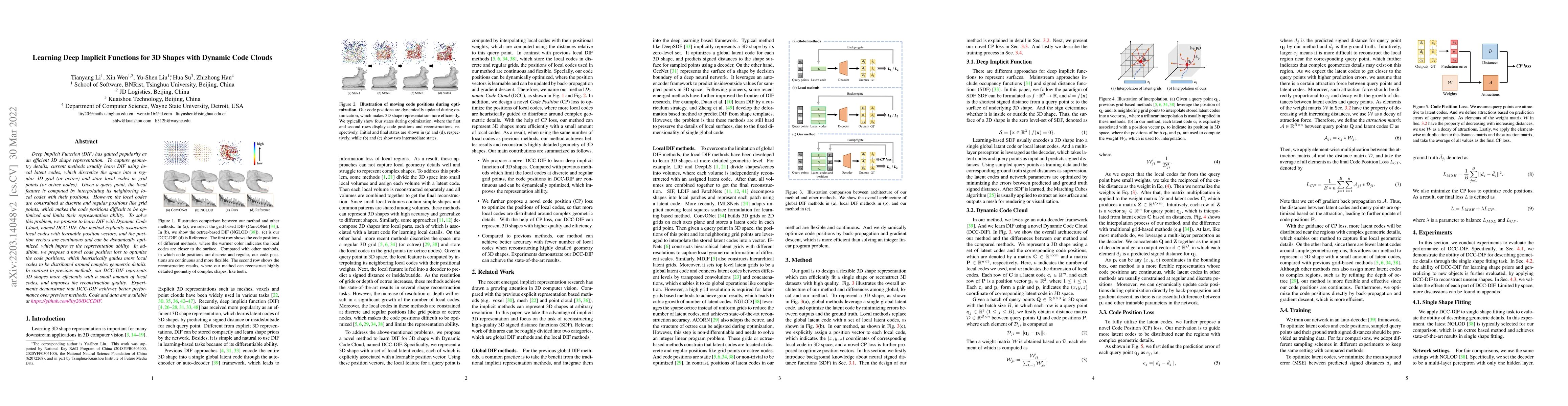Thumbnail for Learning Deep Implicit Functions for 3D Shapes with Dynamic Code Clouds