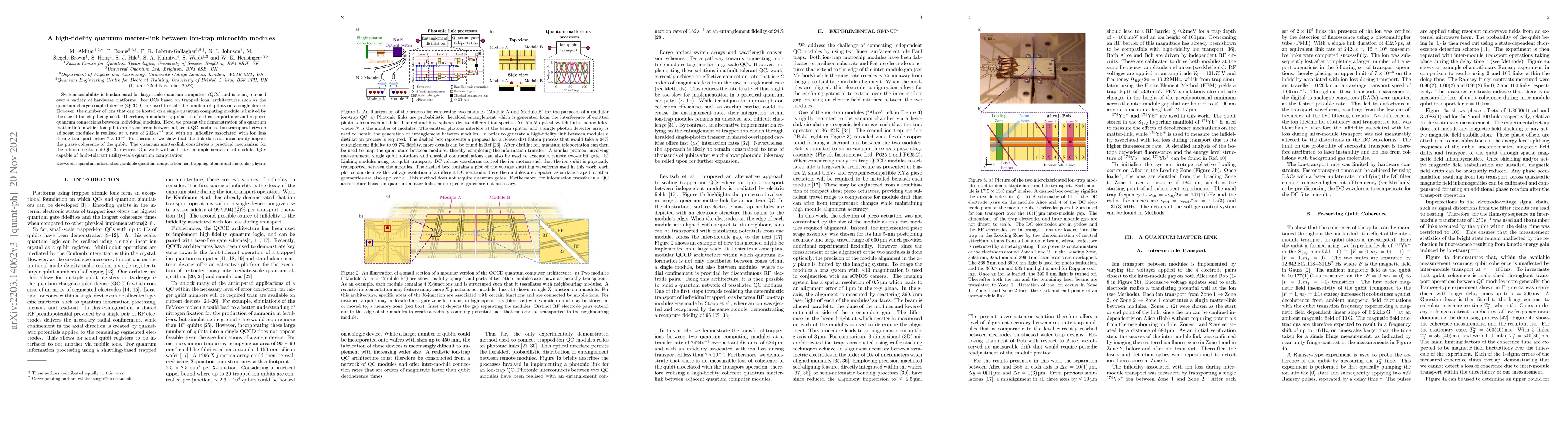 Thumbnail for A high-fidelity quantum matter-link between ion-trap microchip modules