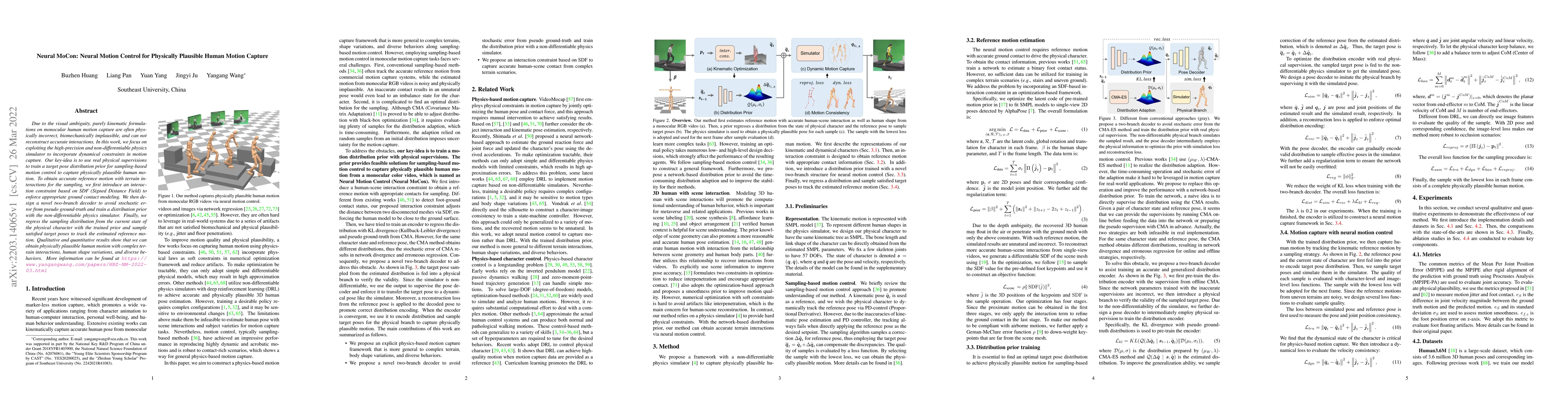 Thumbnail for Neural MoCon: Neural Motion Control for Physically Plausible Human
  Motion Capture