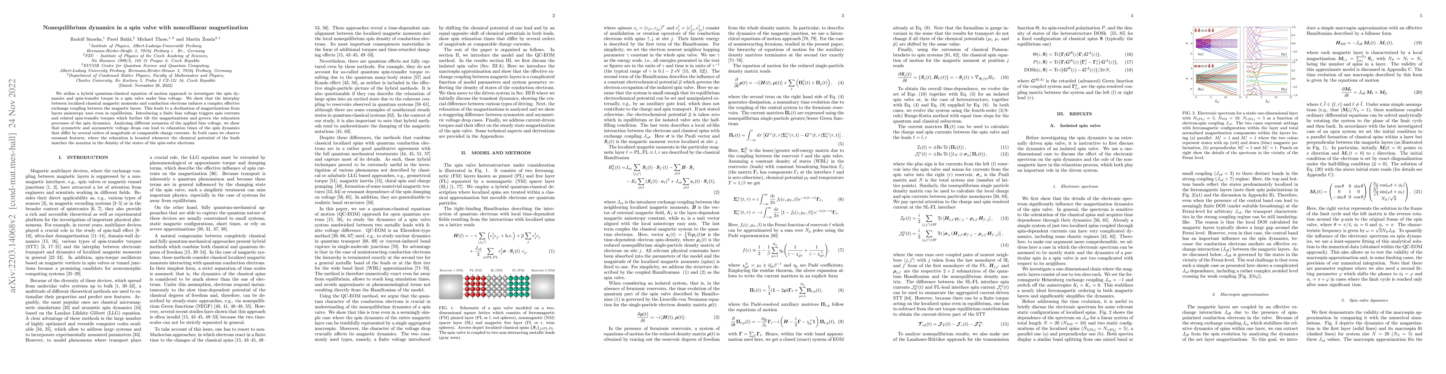 Thumbnail for Nonequilibrium dynamics in a spin valve with noncollinear magnetization