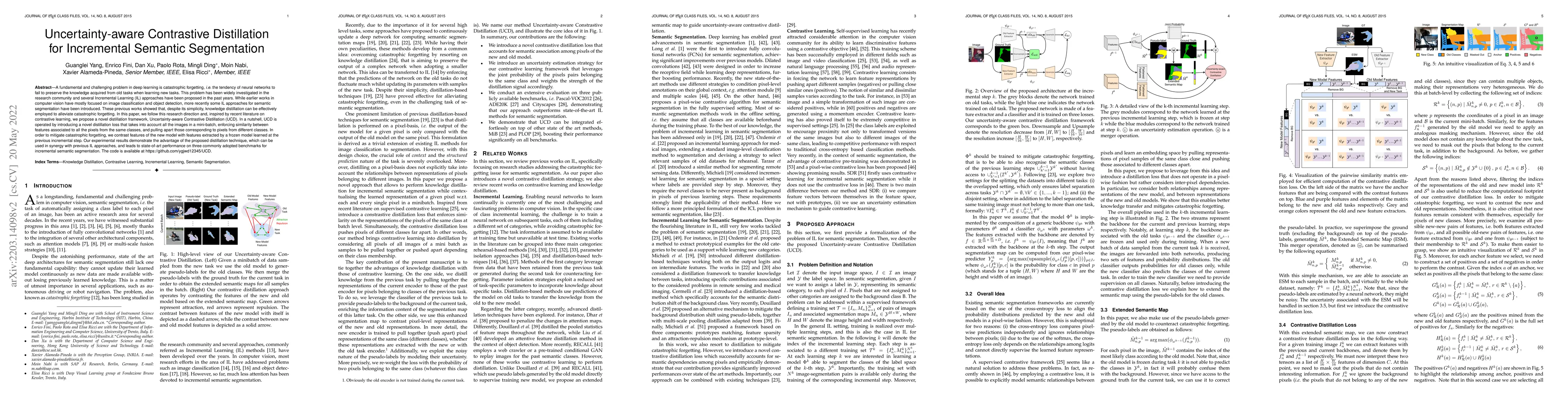 Thumbnail for Uncertainty-aware Contrastive Distillation for Incremental Semantic
  Segmentation
