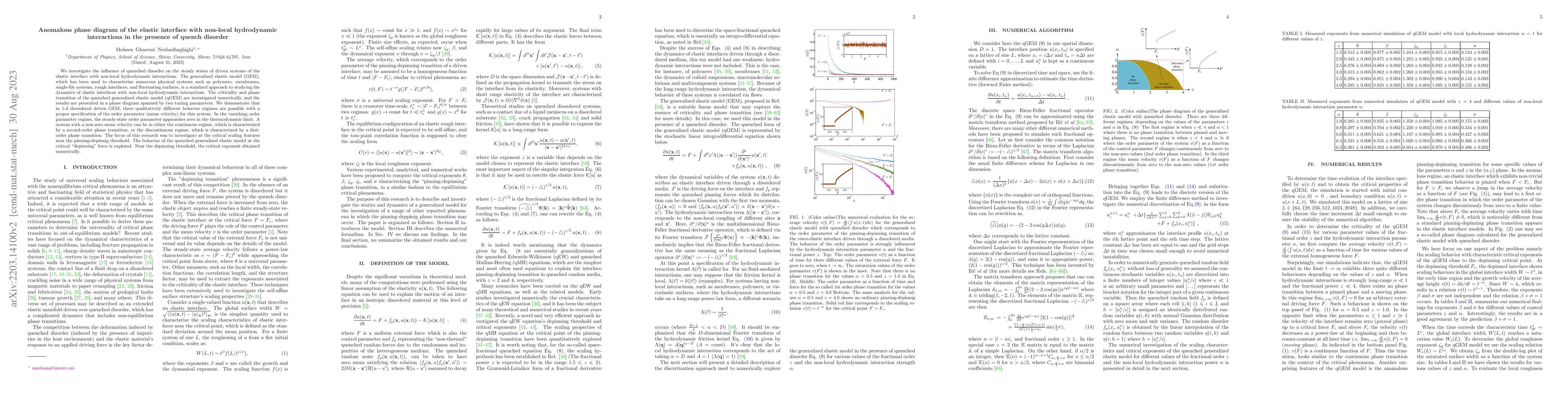 Thumbnail for Anomalous phase diagram of the elastic interface with non-local
  hydrodynamic interactions in the presence of quench disorder