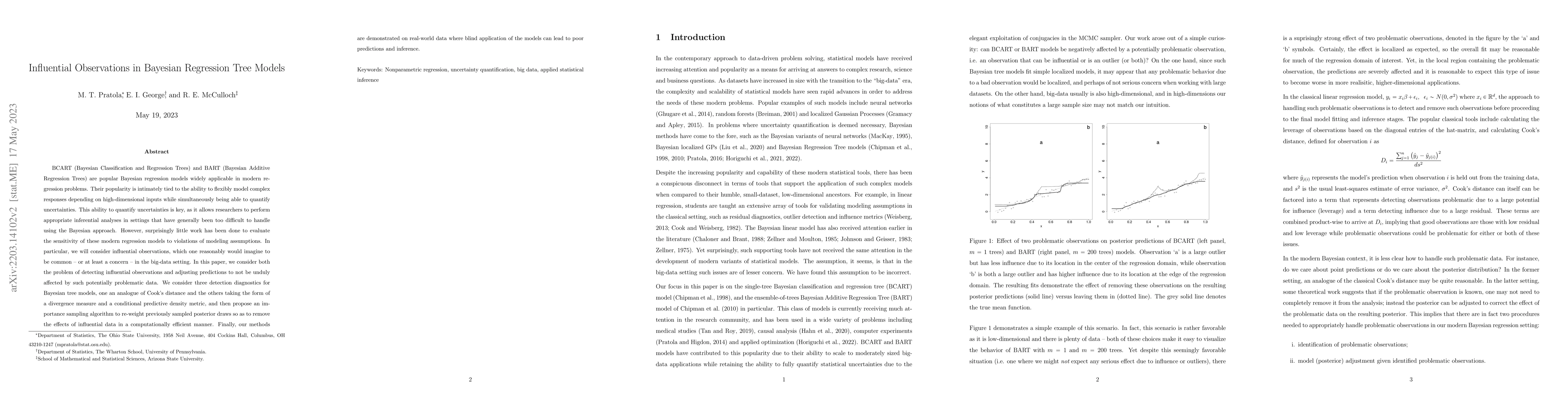 Thumbnail for Influential Observations in Bayesian Regression Tree Models